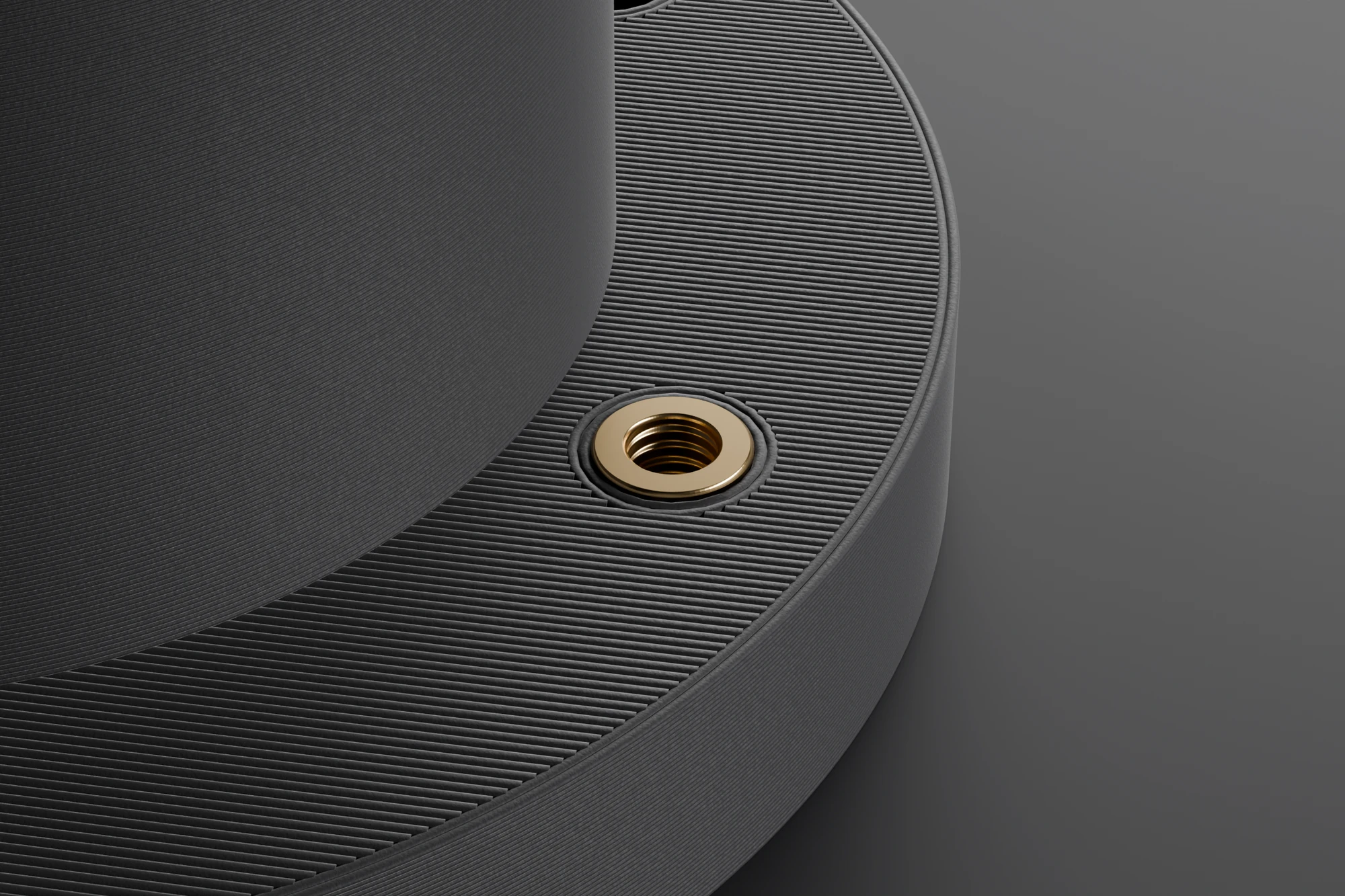 Brass heat-set insert in a printed flange